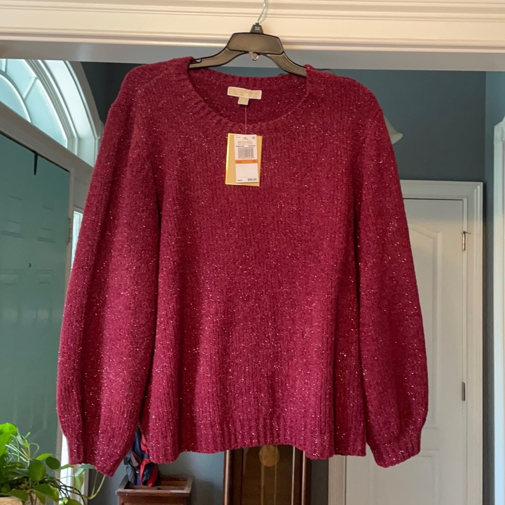 Michael Kors Burgundy Sparkle Sweater